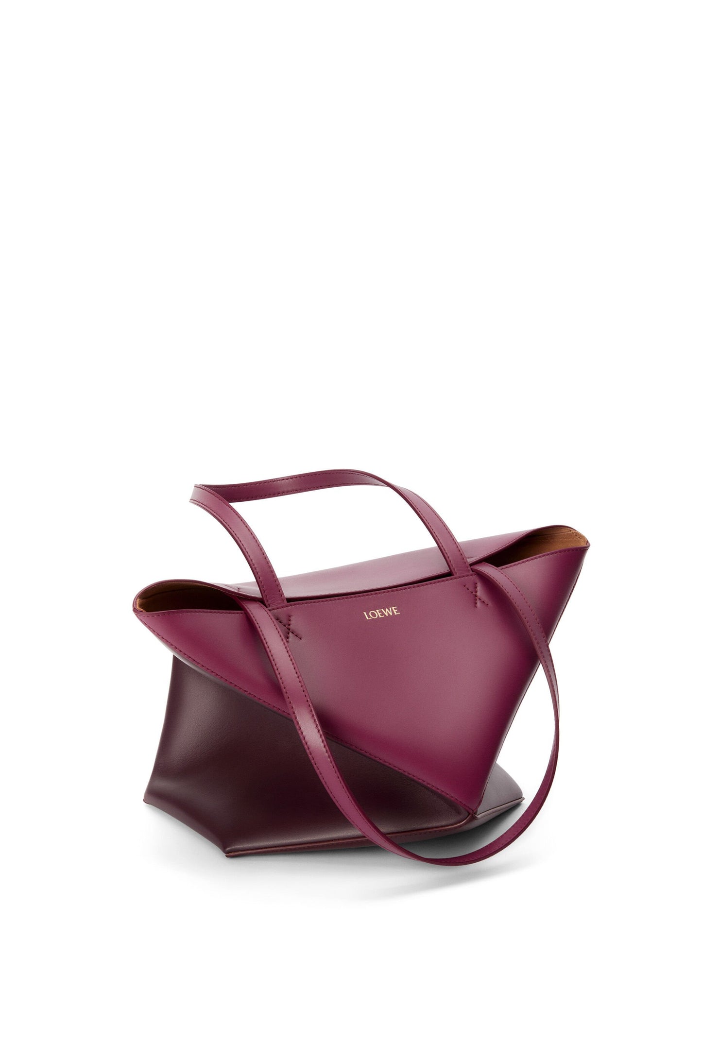 Puzzle Fold Tote in shiny calfskin