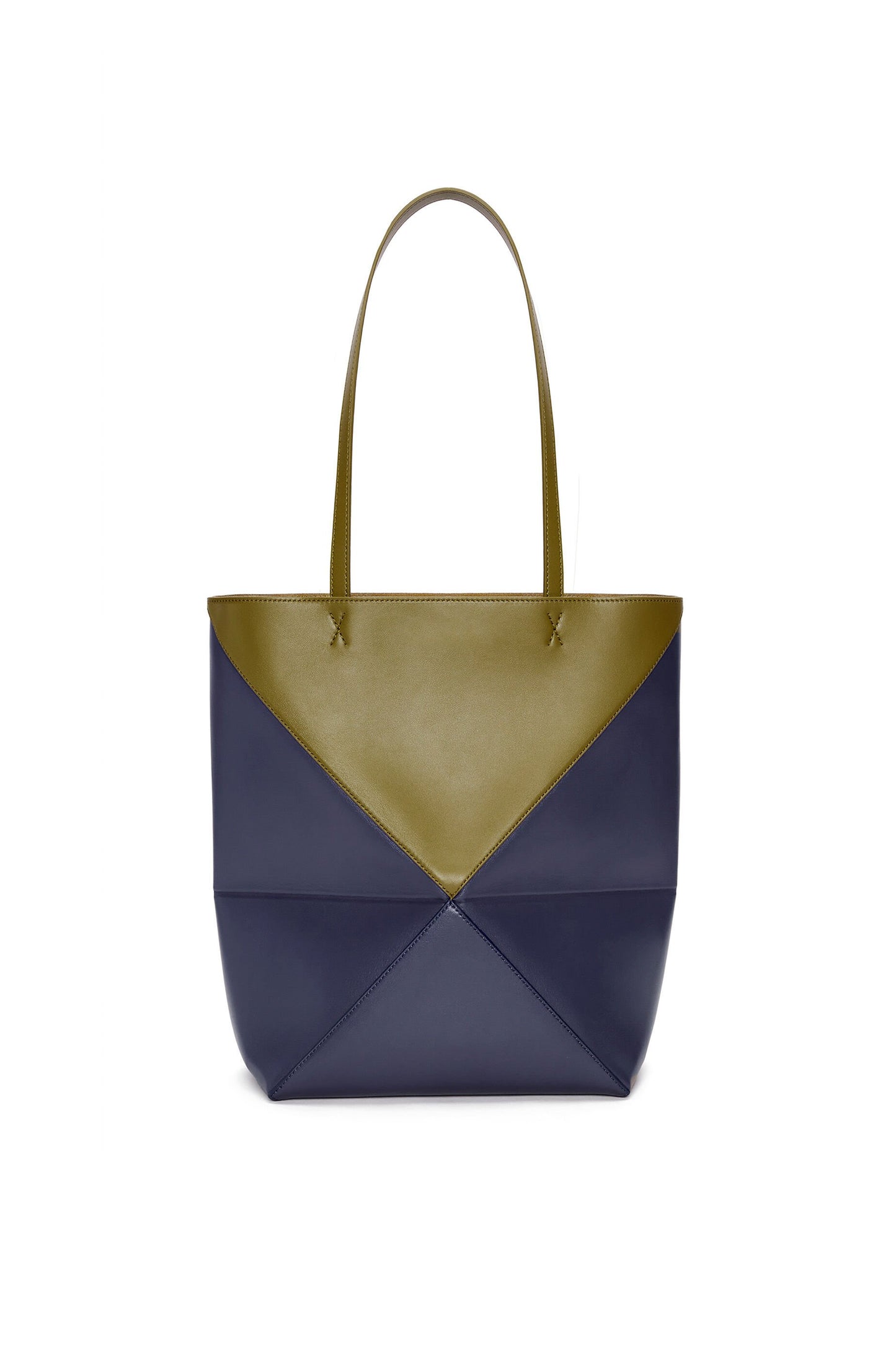 Puzzle Fold Tote in shiny calfskin