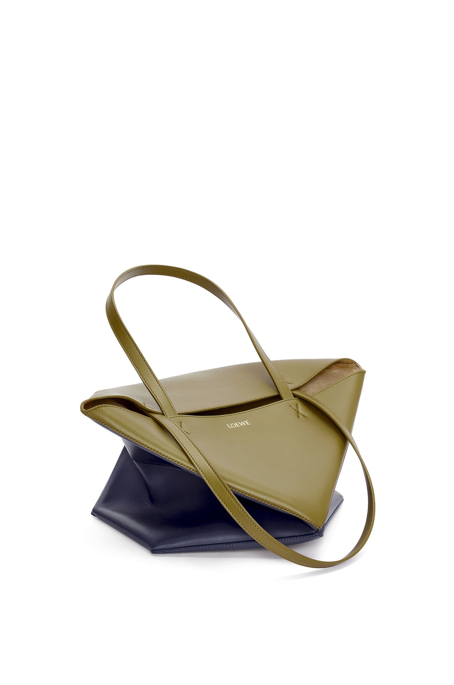 Puzzle Fold Tote in shiny calfskin