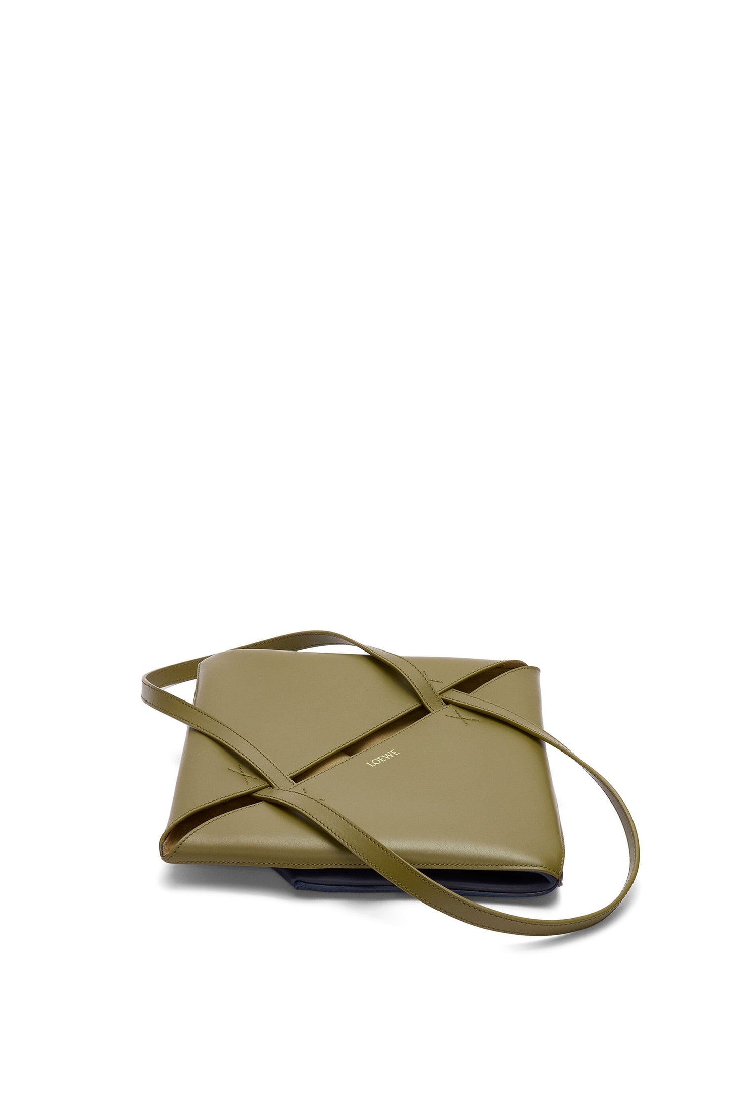 Puzzle Fold Tote in shiny calfskin