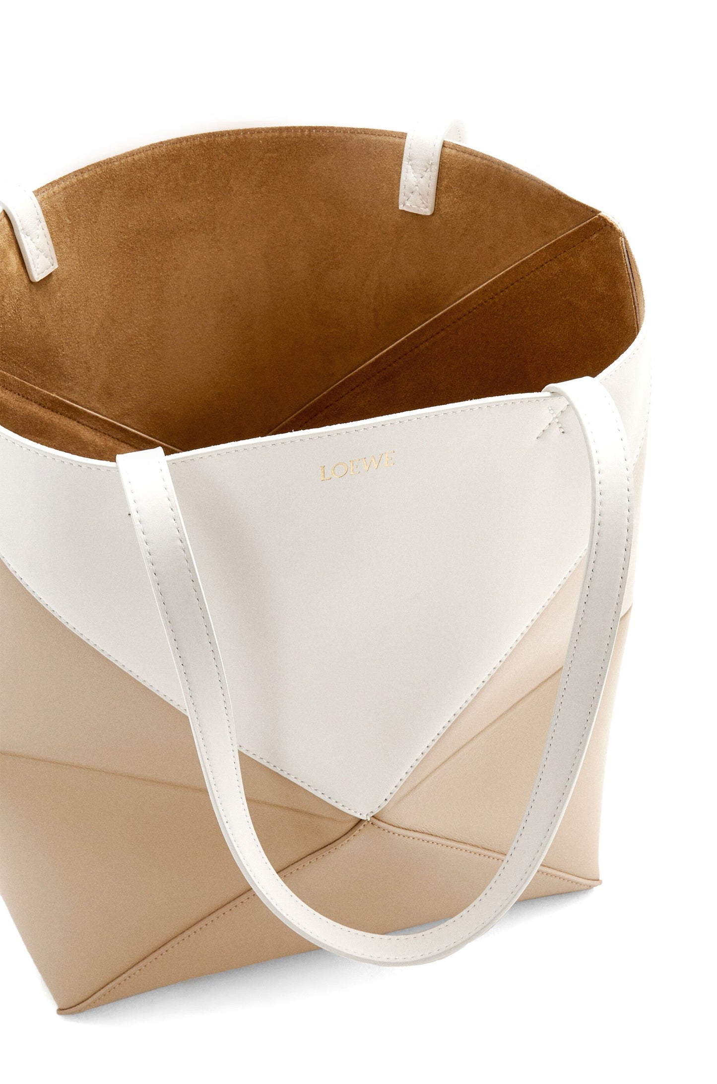 Puzzle Fold Tote in shiny calfskin