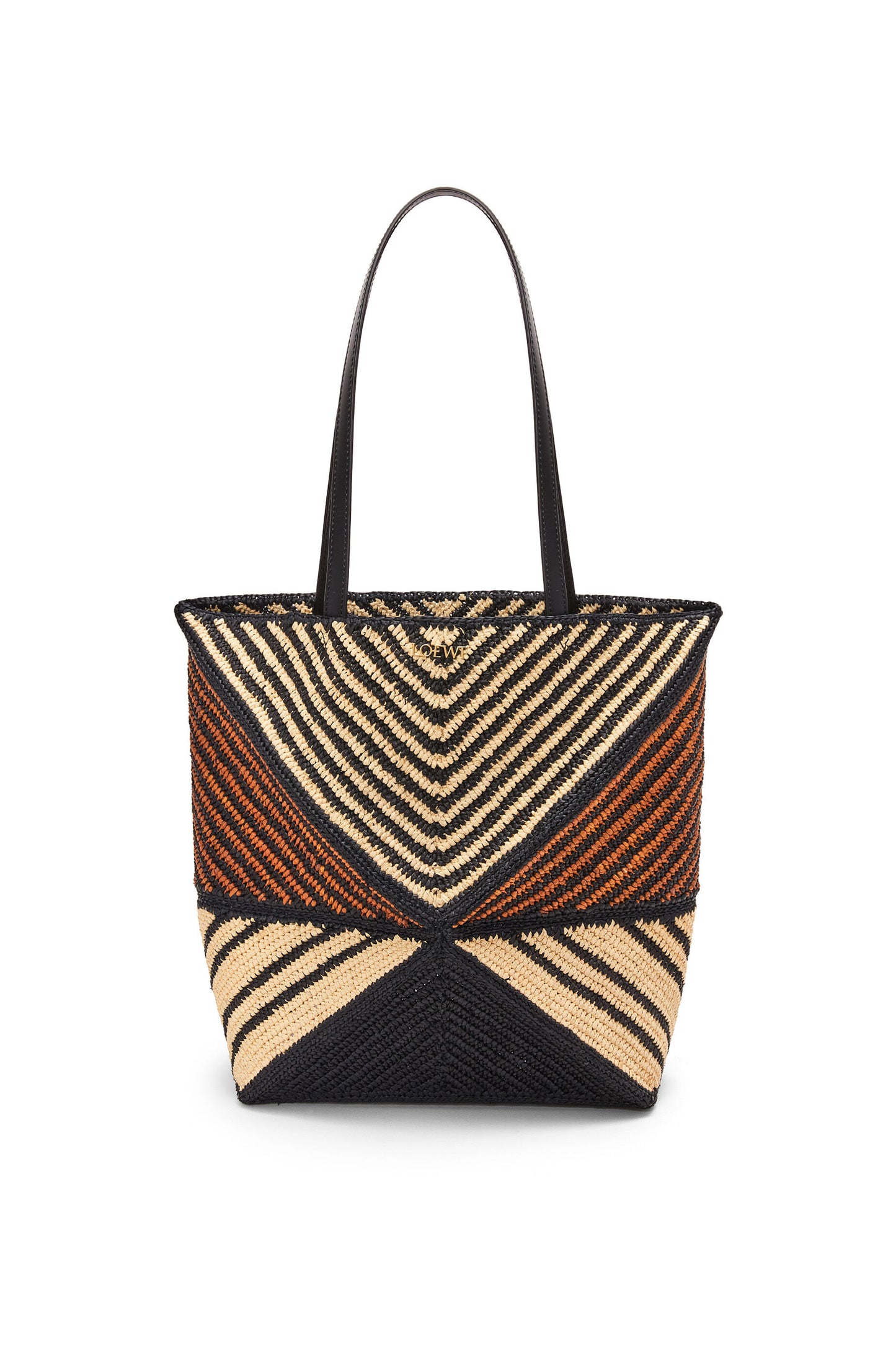 Puzzle Fold Tote in raffia