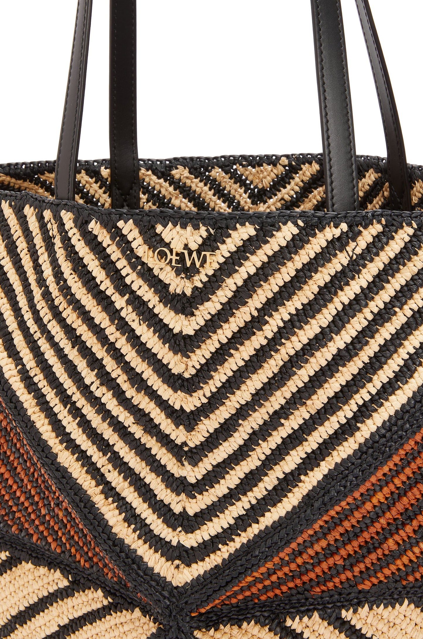 Puzzle Fold Tote in raffia