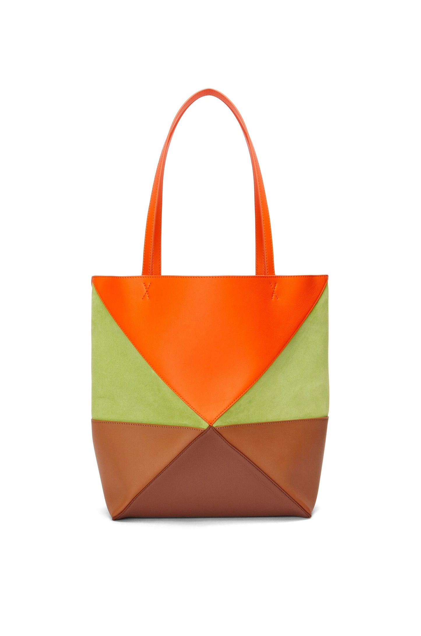 Medium Puzzle Fold tote in calfskin and suede