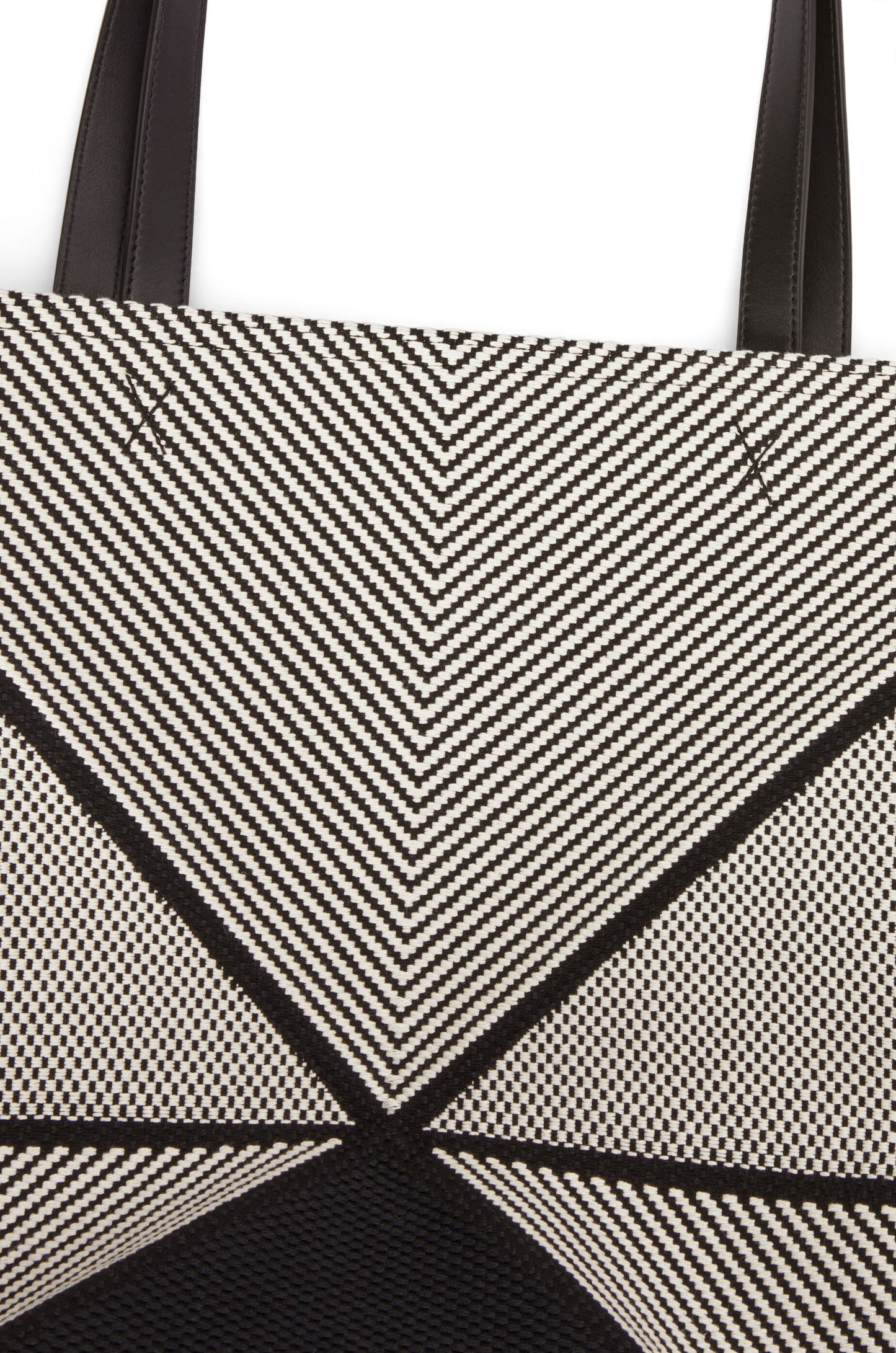 XL Puzzle Fold tote in canvas jacquard and calfskin