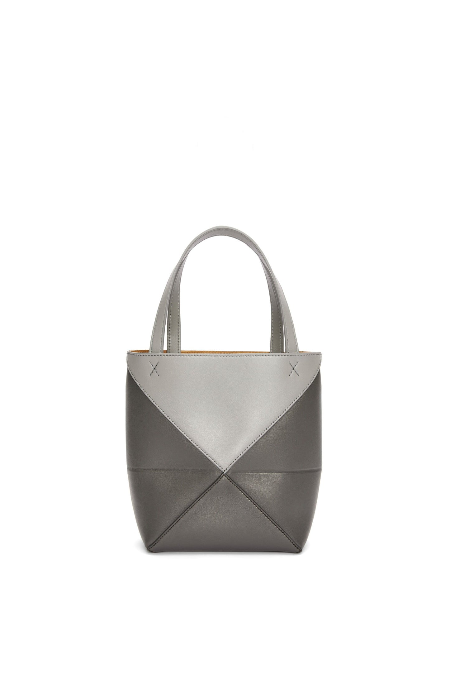 Mini Puzzle Fold Tote in shiny calfskin