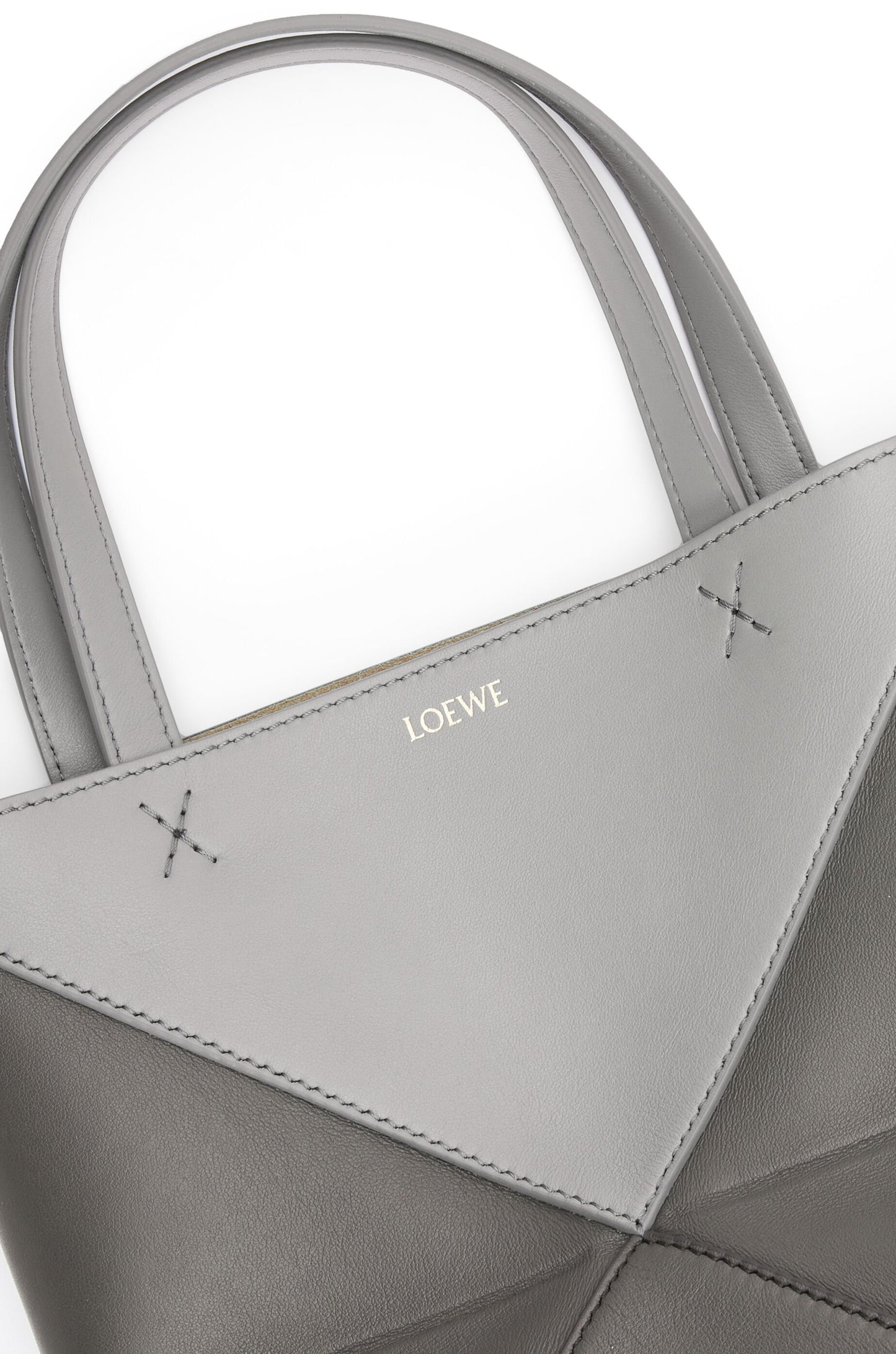 Mini Puzzle Fold Tote in shiny calfskin