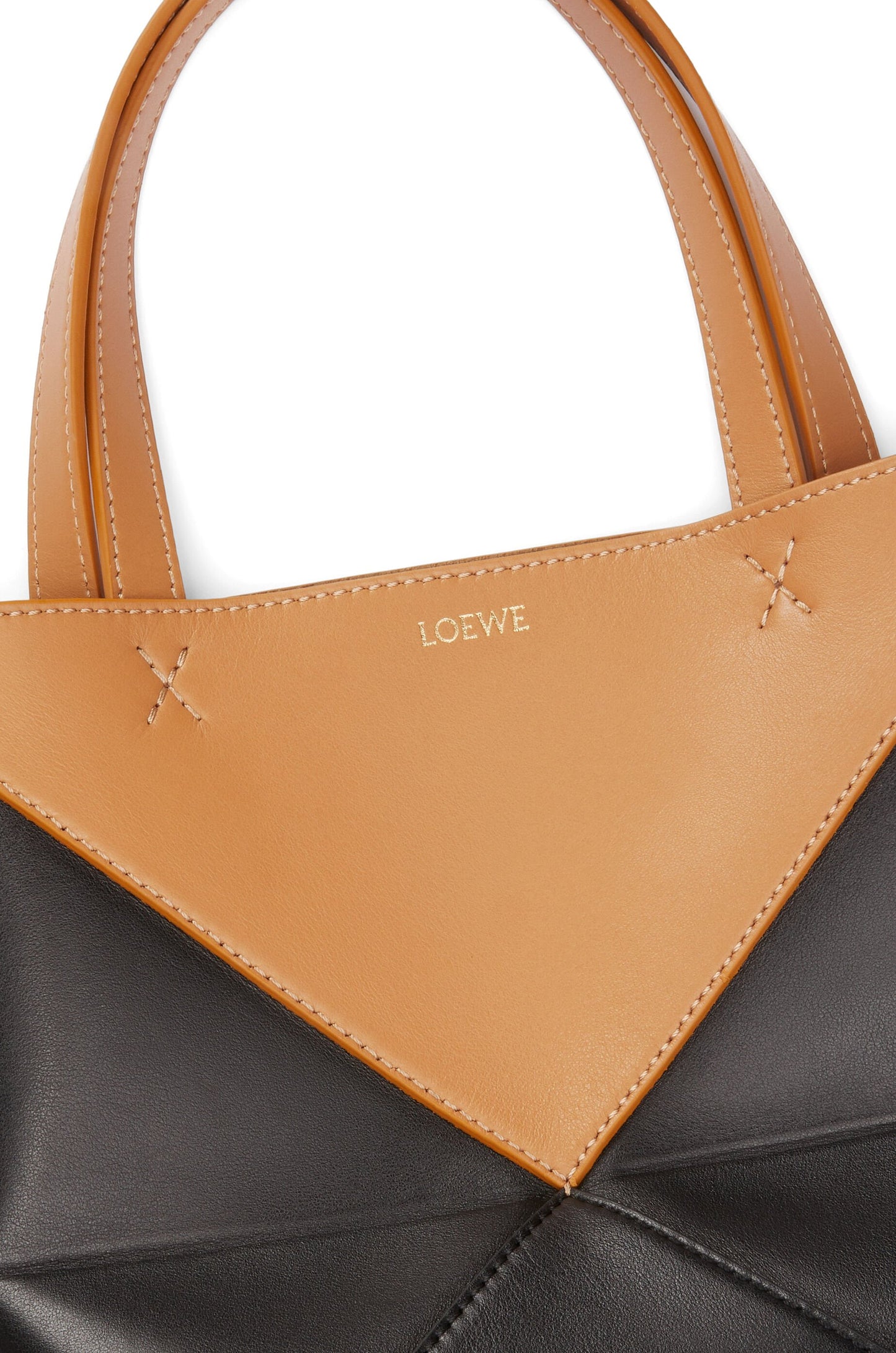 Mini Puzzle Fold Tote in shiny calfskin