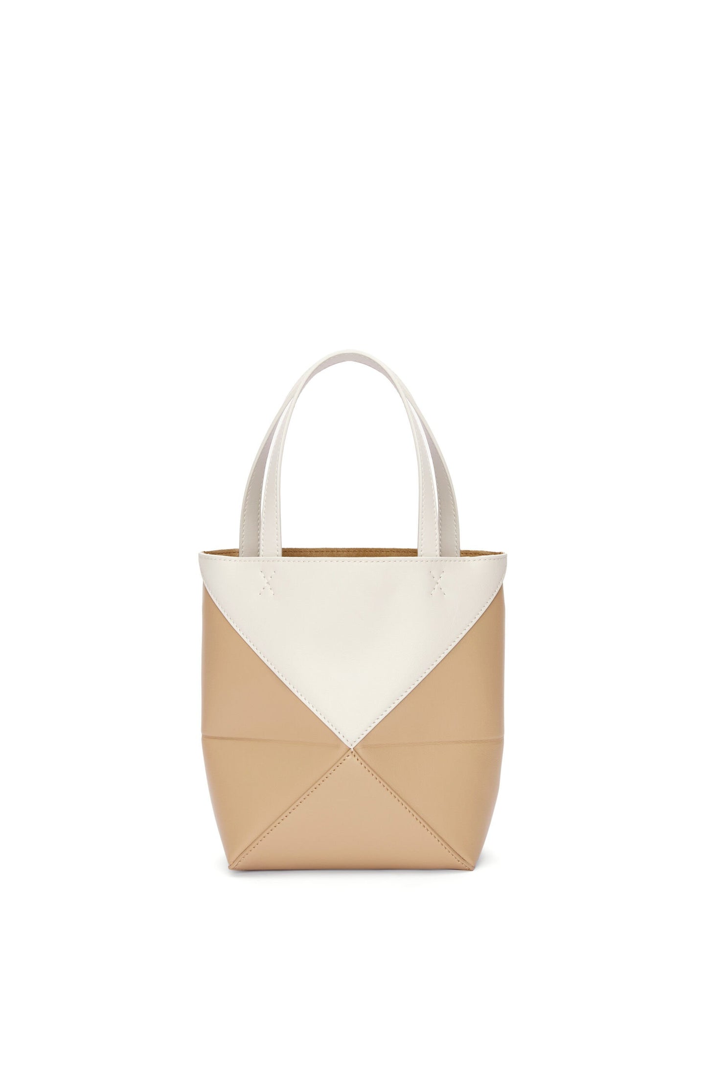 Mini Puzzle Fold Tote in shiny calfskin