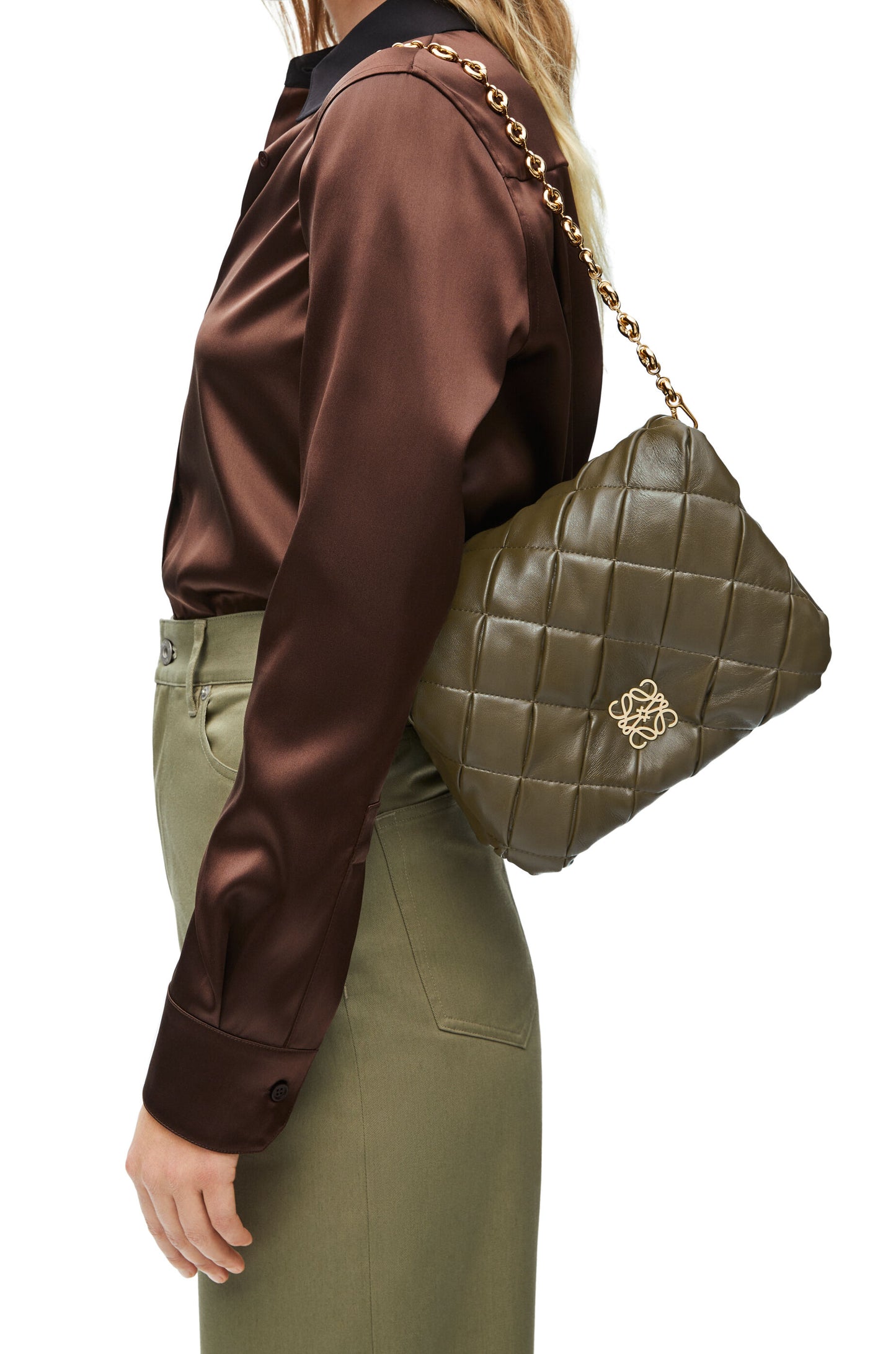 Puffer Goya in pleated shiny nappa lambskin