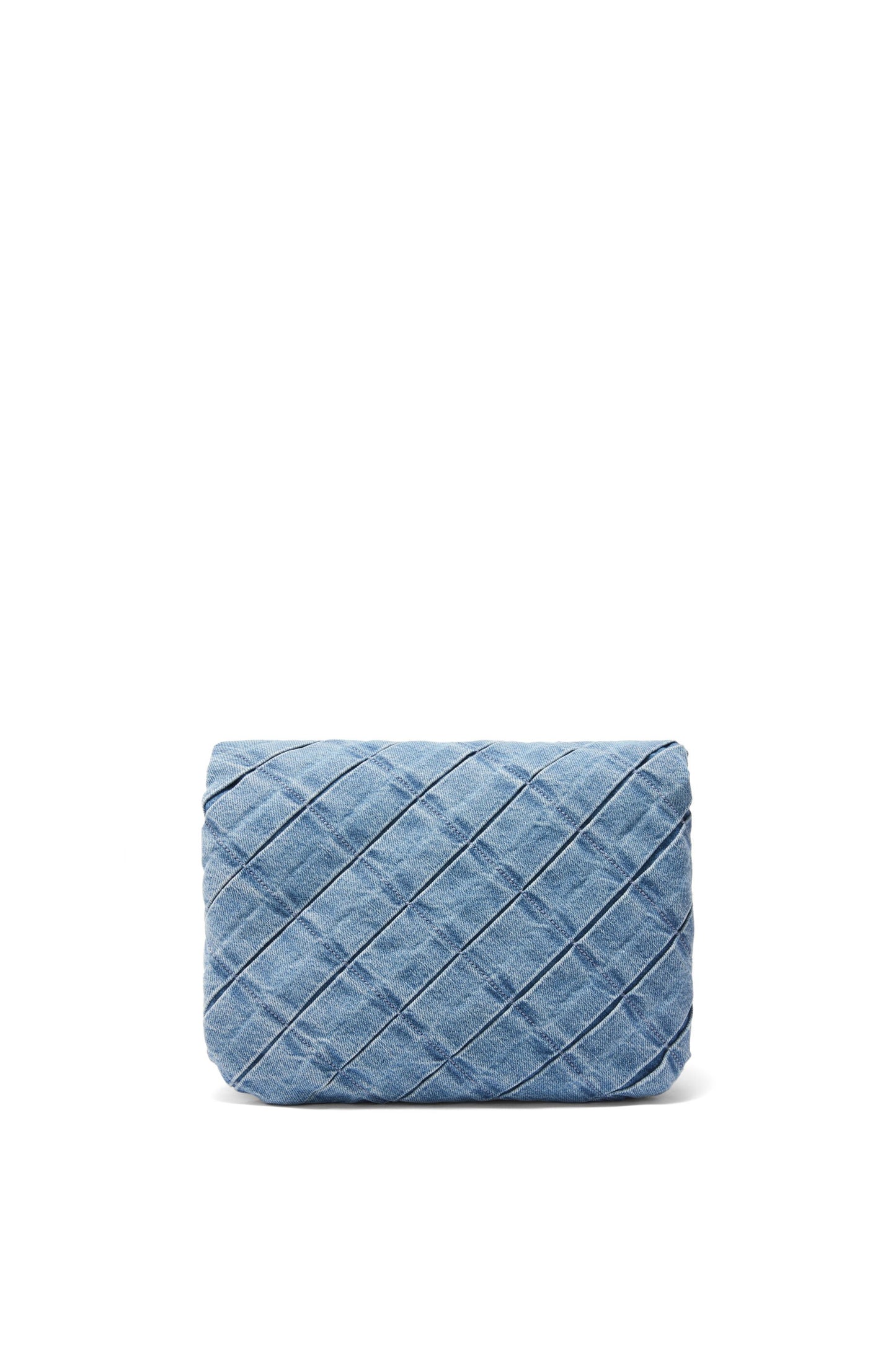 Medium Goya Puffer bag in pleated washed denim