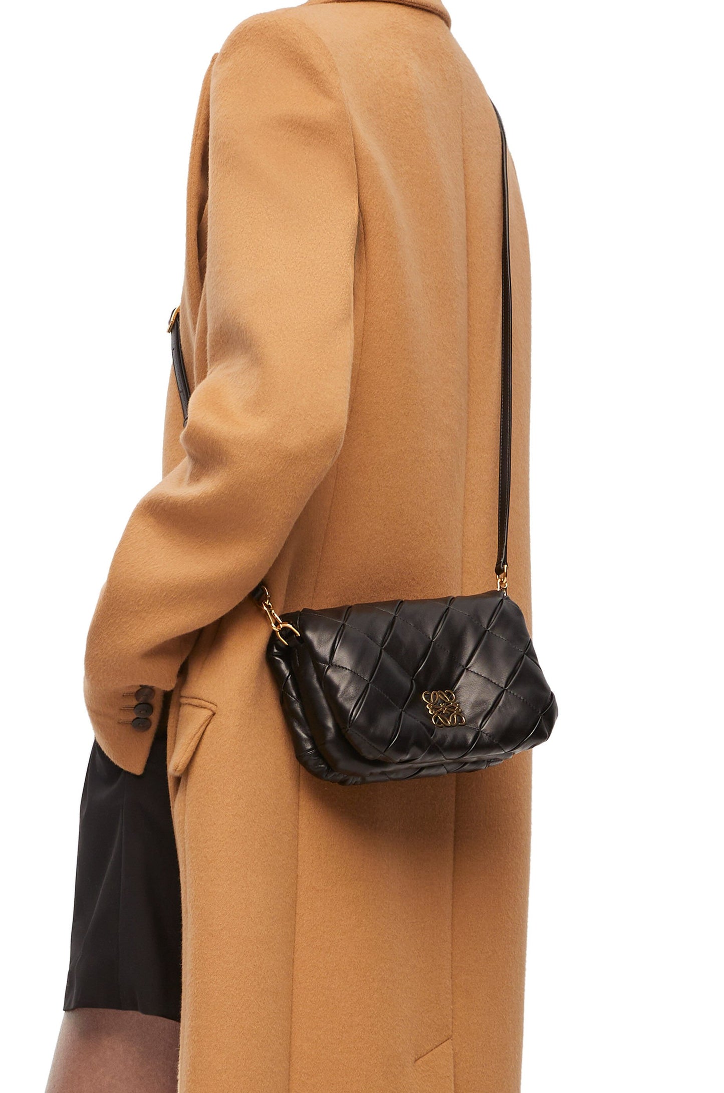 Mini Goya Puffer bag in pleated shiny nappa lambskin