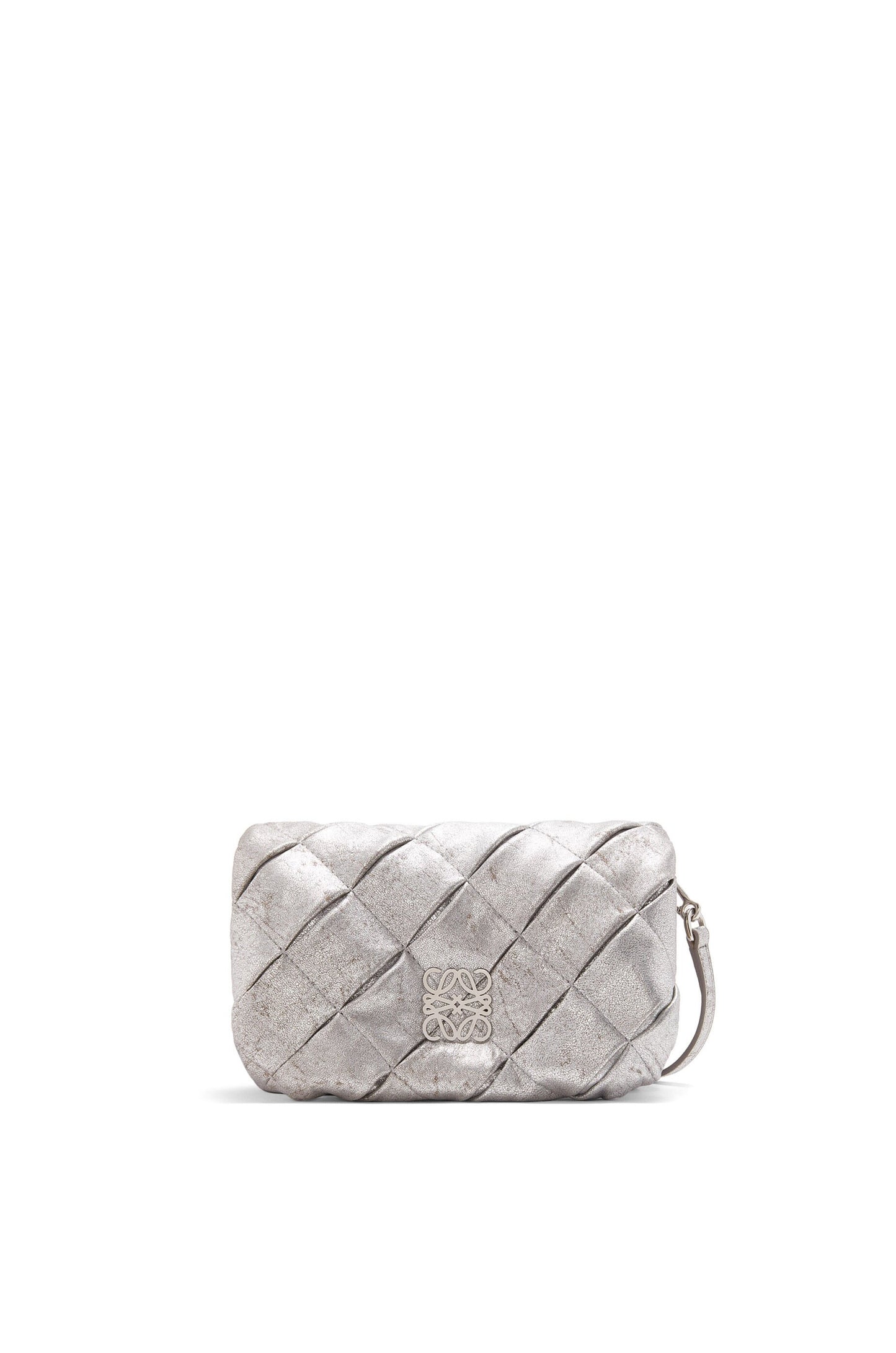 Mini Puffer Goya bag in pleated metallic leather