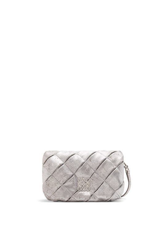 Mini Puffer Goya bag in pleated metallic leather