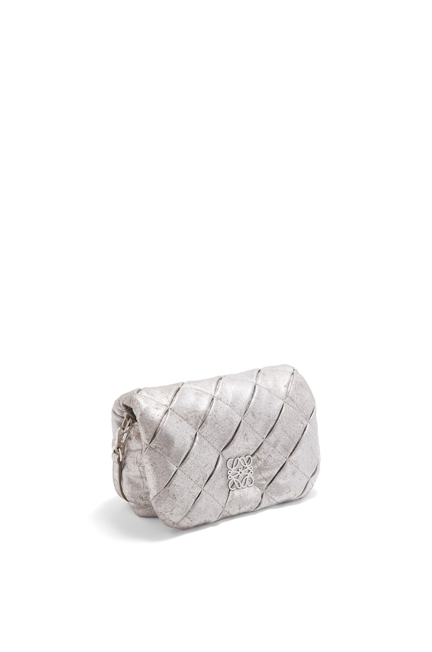 Mini Puffer Goya bag in pleated metallic leather