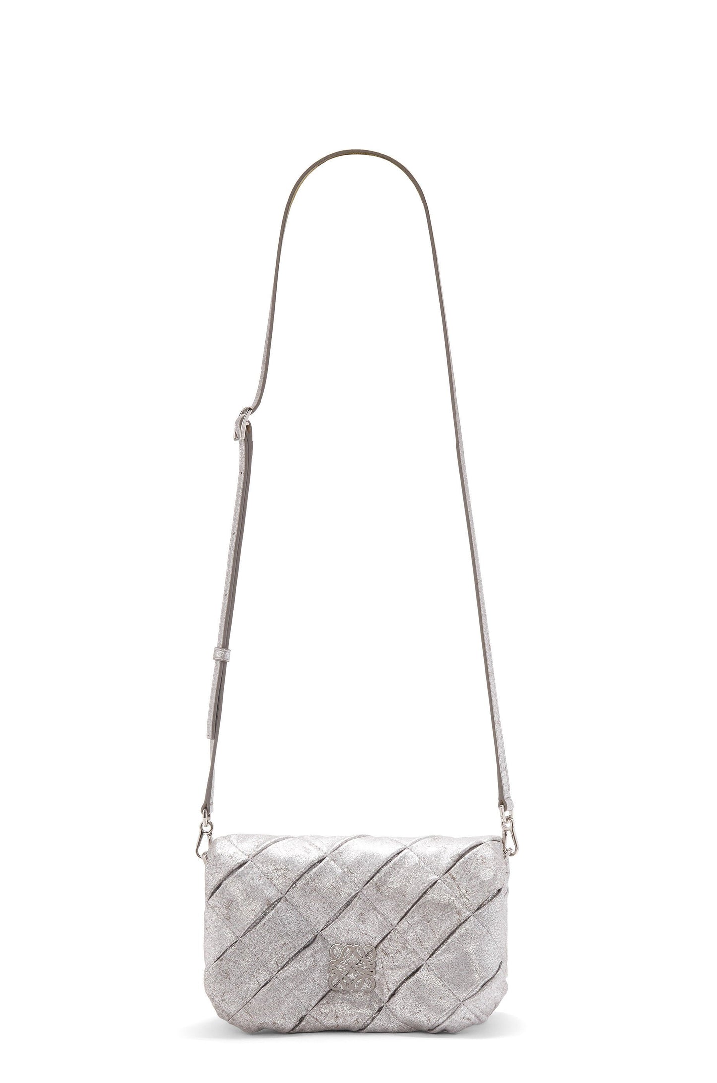 Mini Puffer Goya bag in pleated metallic leather