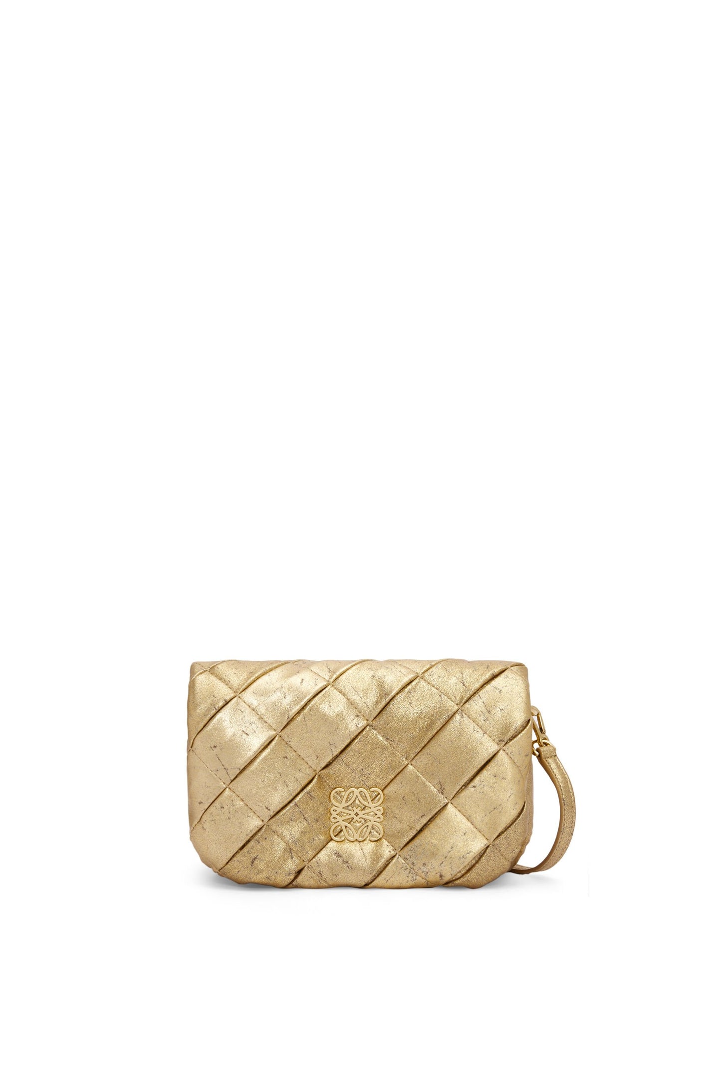 Mini Puffer Goya bag in pleated metallic leather