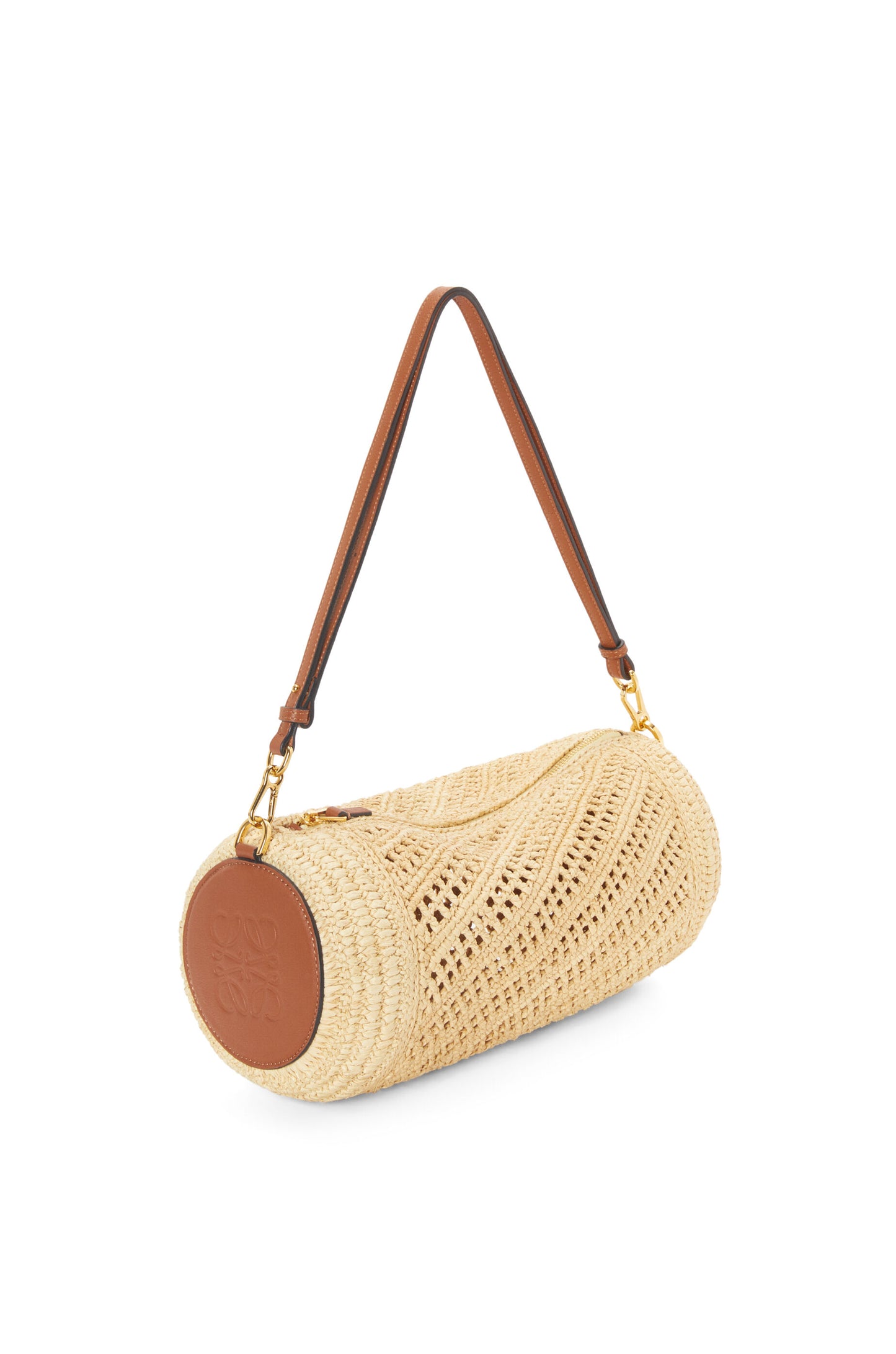 Bracelet Pouch in raffia and calfskin - Hall Of Brand