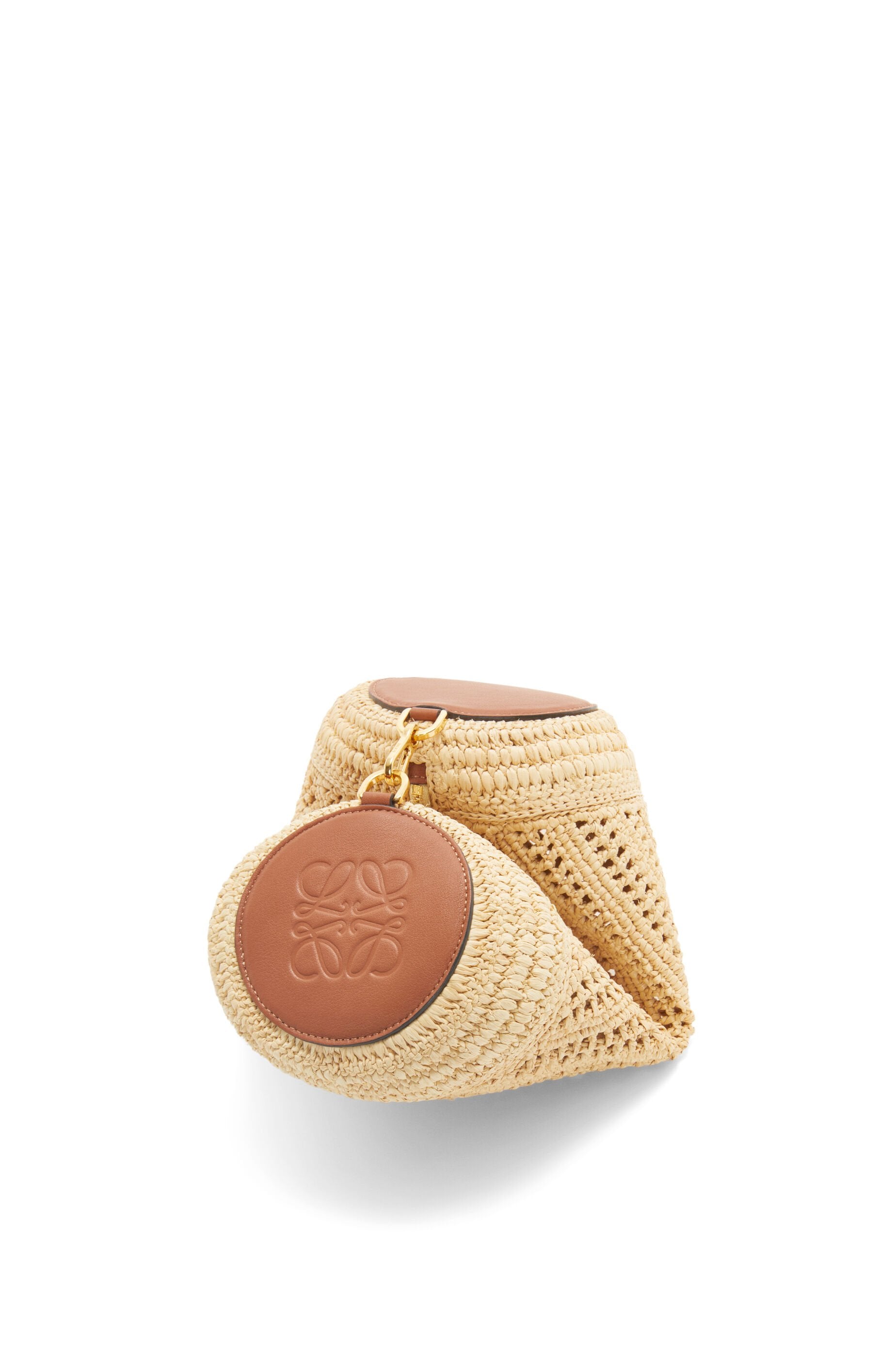 Bracelet Pouch in raffia and calfskin - Hall Of Brand