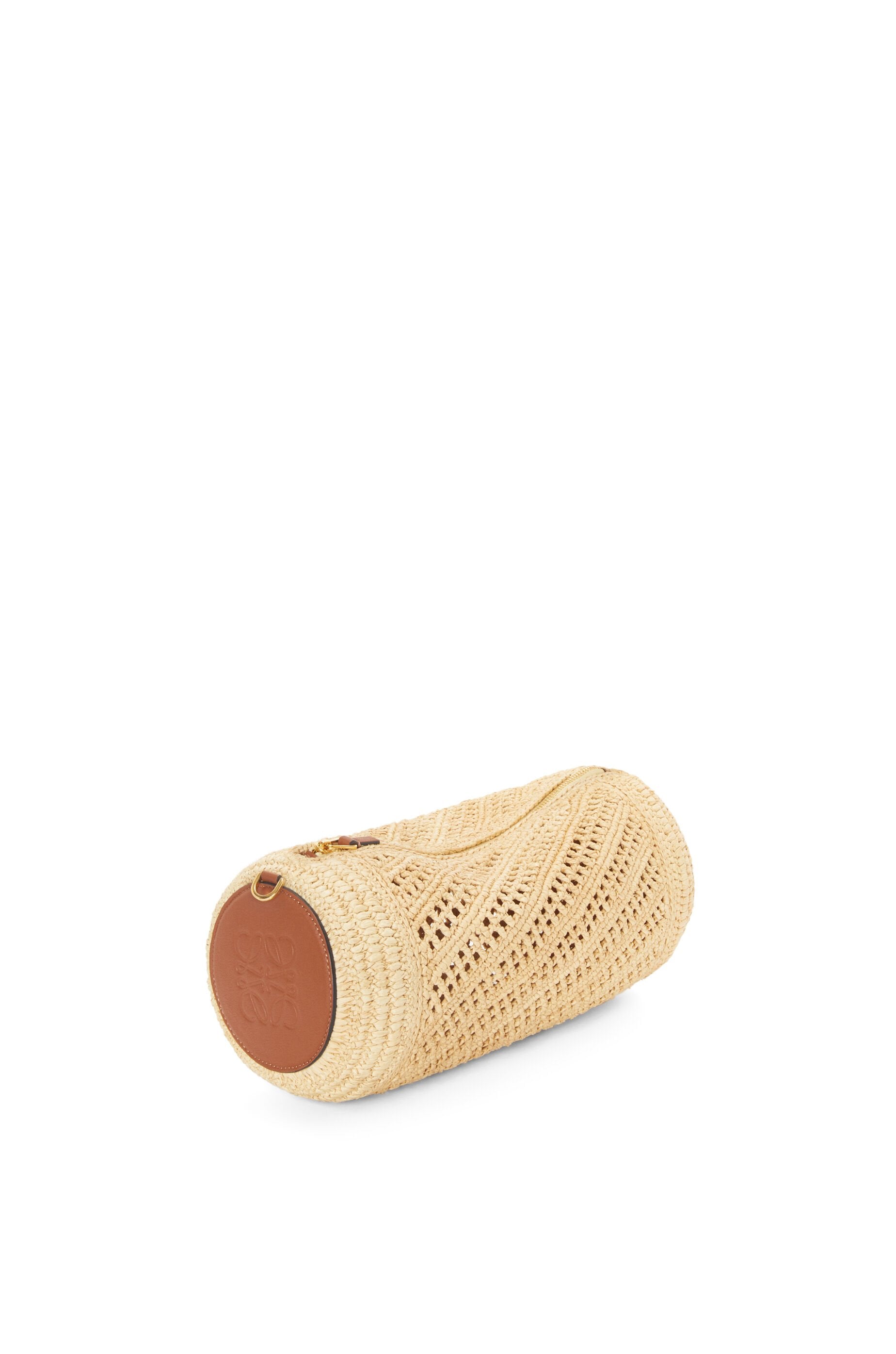 Bracelet Pouch in raffia and calfskin - Hall Of Brand