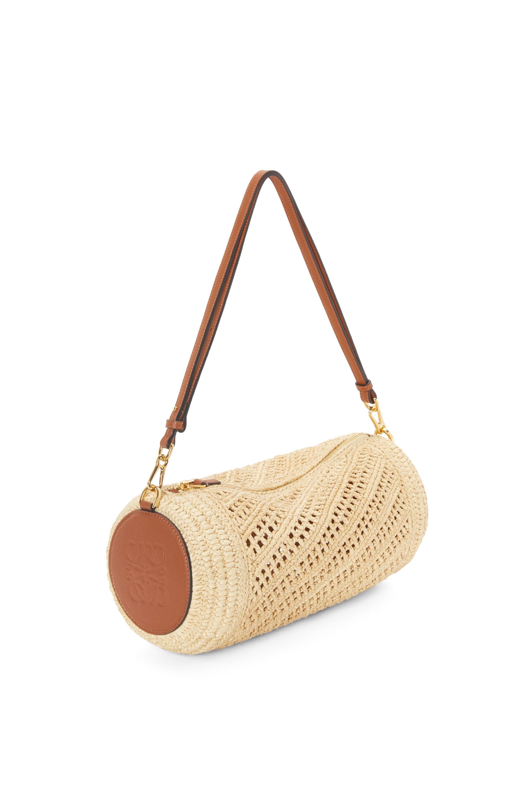 Bracelet Pouch in raffia and calfskin - Hall Of Brand