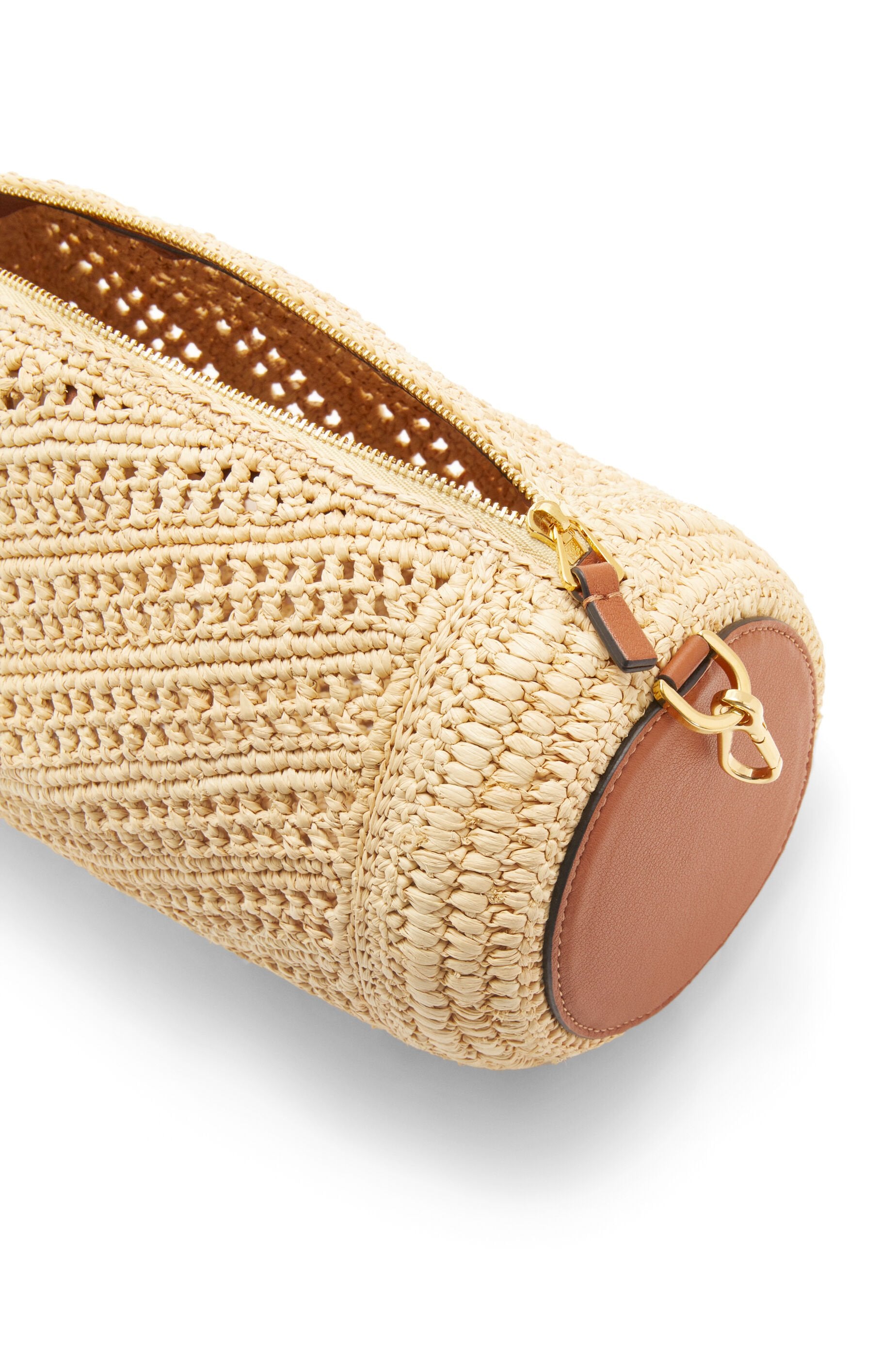 Bracelet Pouch in raffia and calfskin - Hall Of Brand
