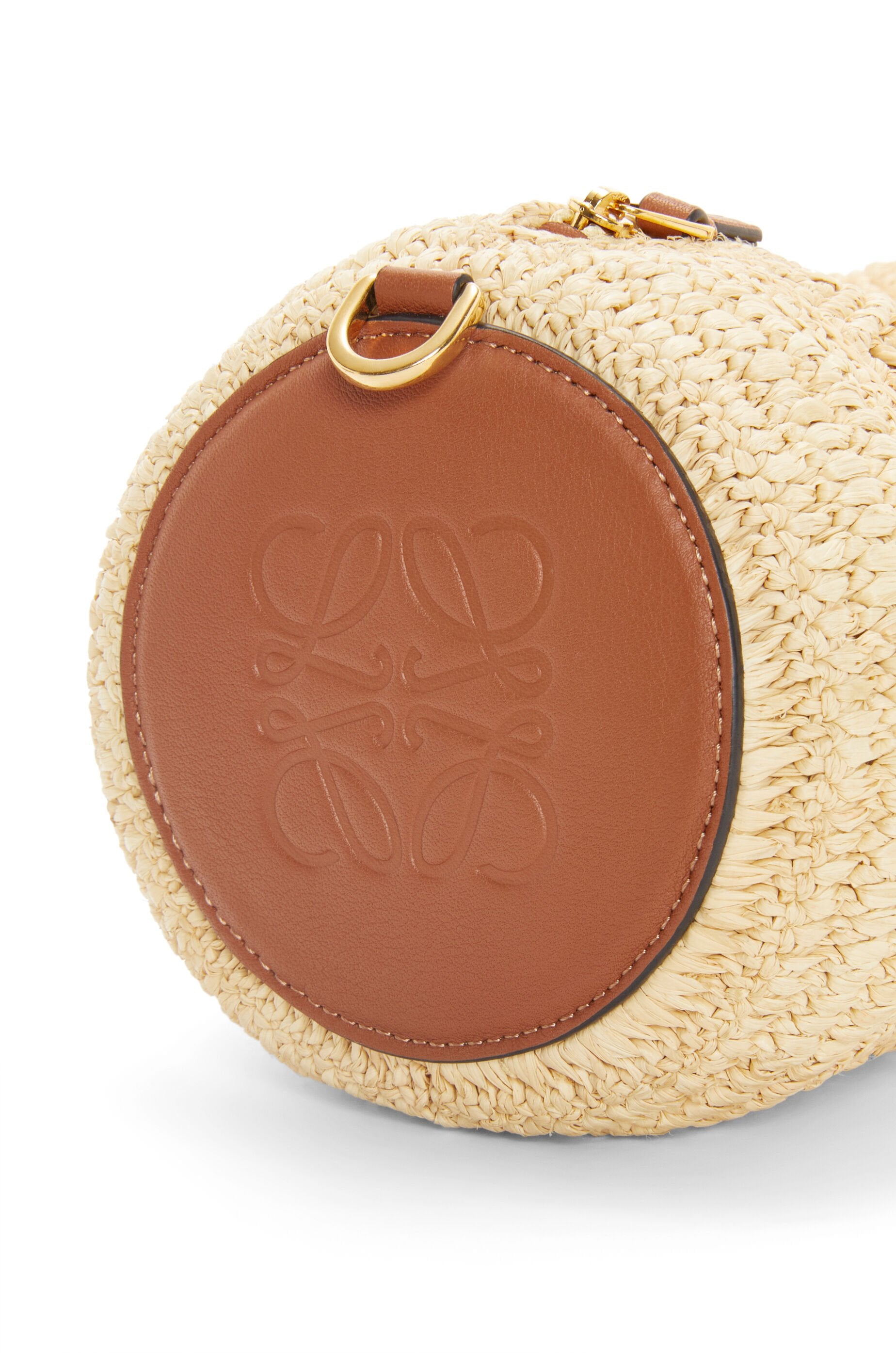 Bracelet Pouch in raffia and calfskin - Hall Of Brand