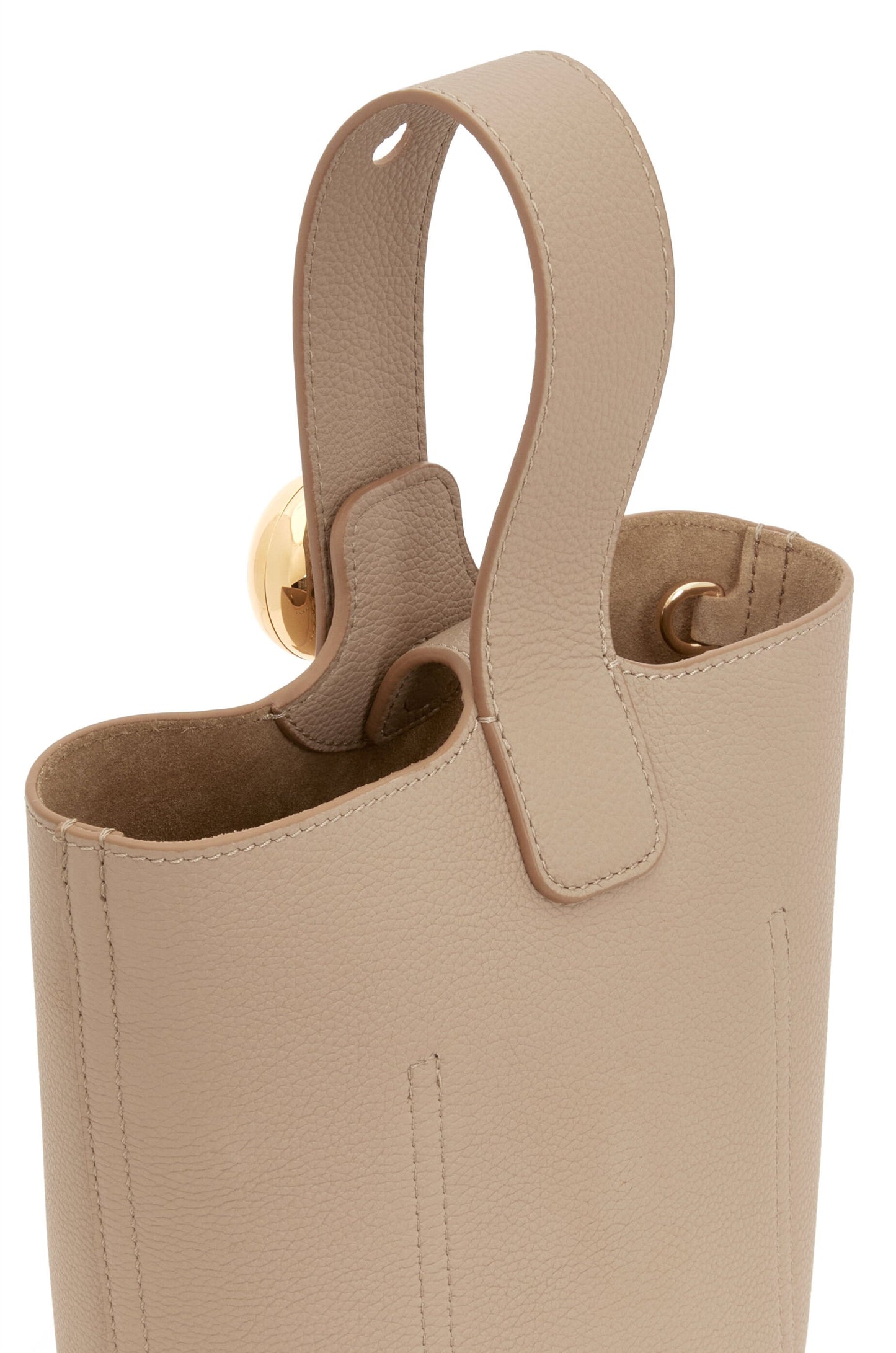 Mini Pebble Bucket bag in soft grained calfskin