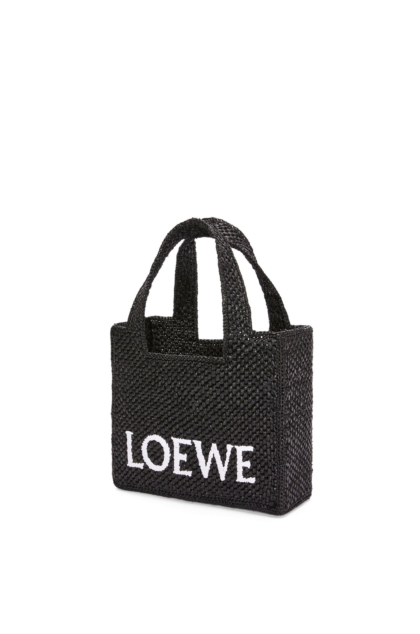 Mini LOEWE Font Tote in raffia