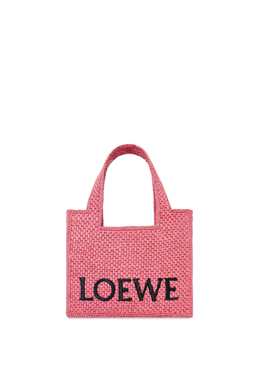 Mini LOEWE Font Tote in raffia