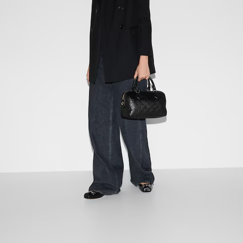 GG Emblem small top handle bag
