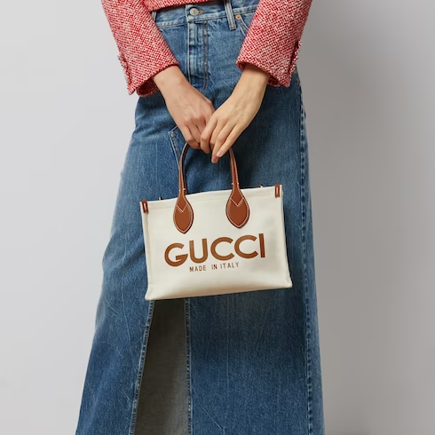 Small tote bag with Gucci print