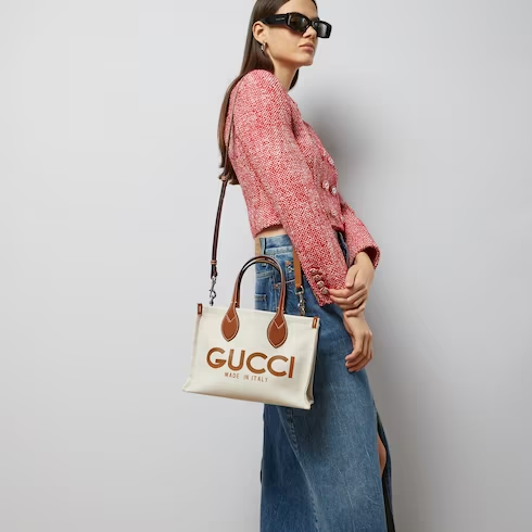 Small tote bag with Gucci print