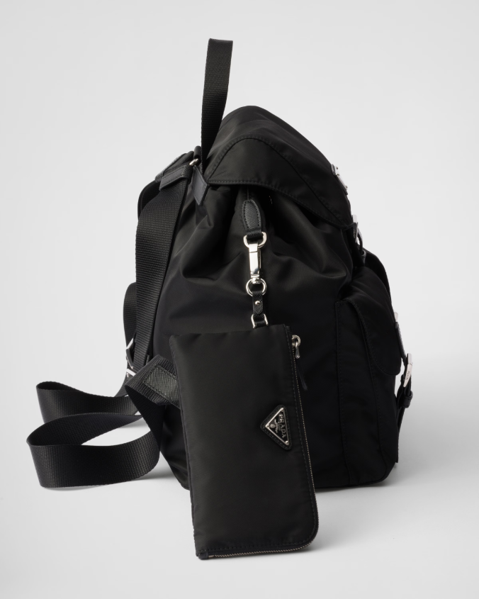 Re-nylon medium backpack with pouch