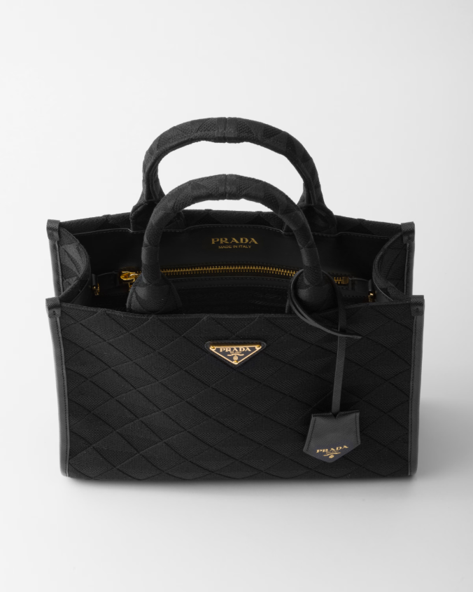 Prada symbole medium embroidered fabric bag