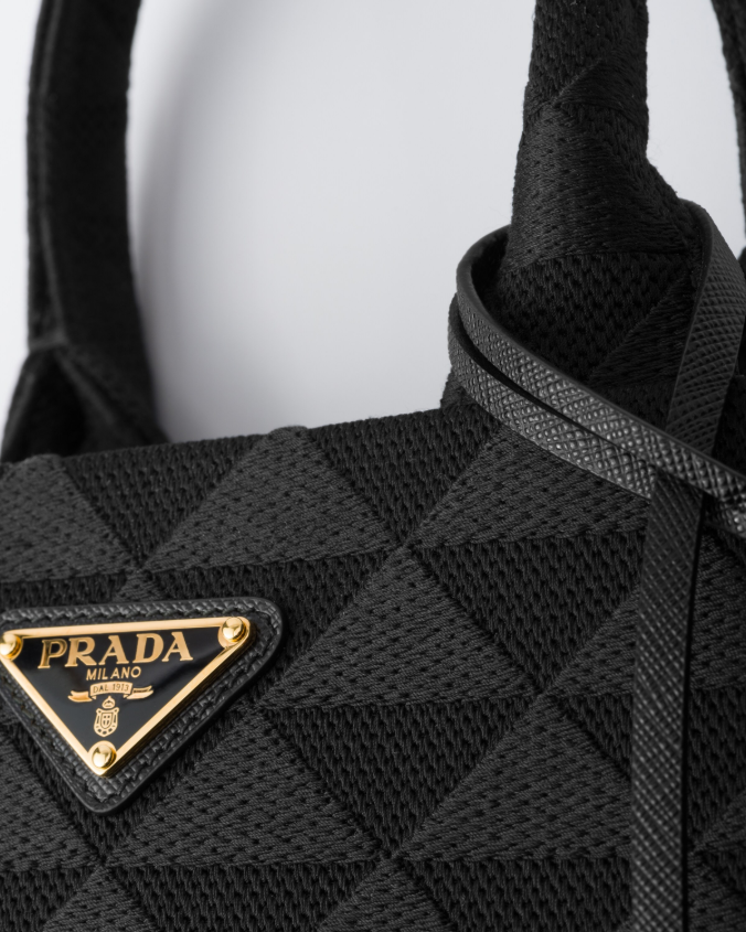 Prada symbole medium embroidered fabric bag