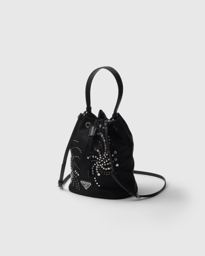 Re-nylon embroidered mini-bag