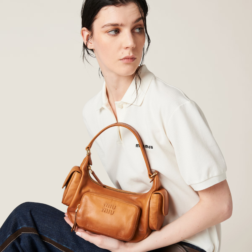 Nappa leather pocket bag