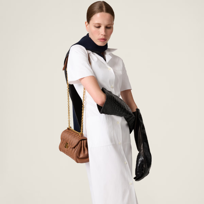 Matelassé nappa leather shoulder bag