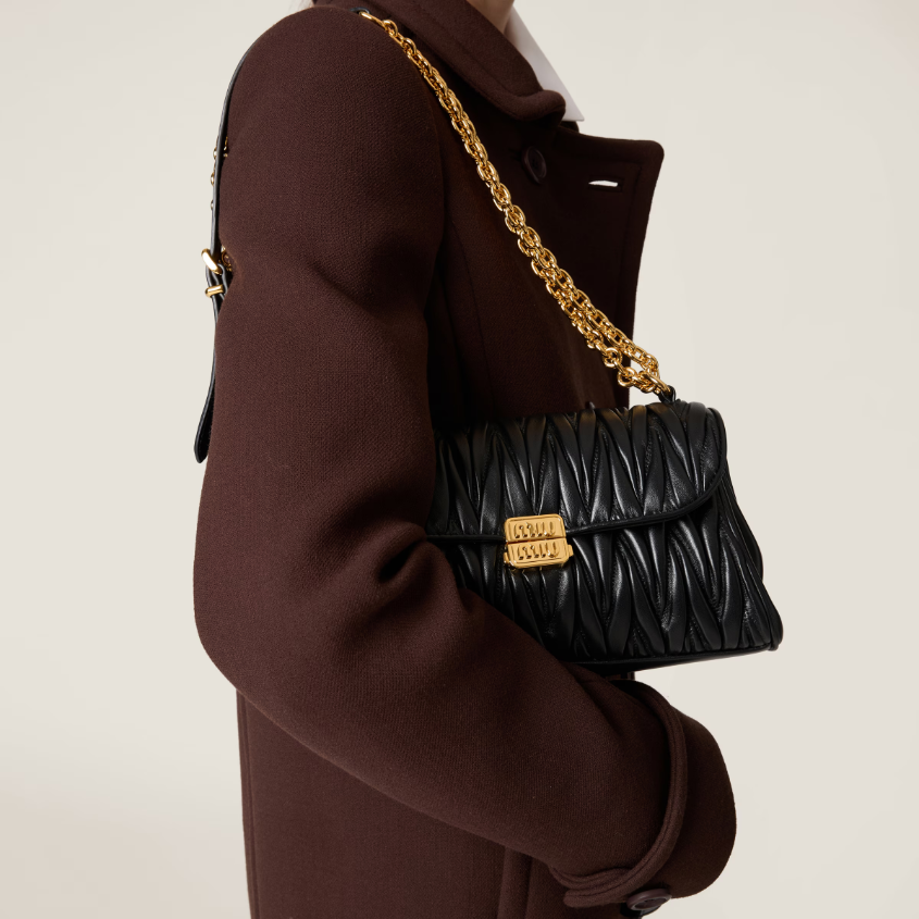 Matelassé nappa leather shoulder bag