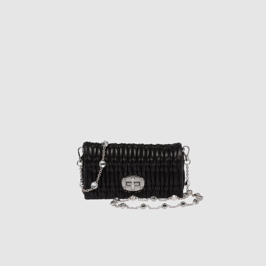 Miu crystal nappa leather and crystal mini-bag