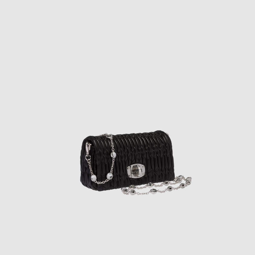 Miu crystal nappa leather and crystal mini-bag