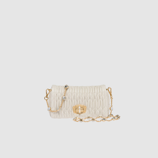 Miu crystal nappa leather and crystal mini-bag