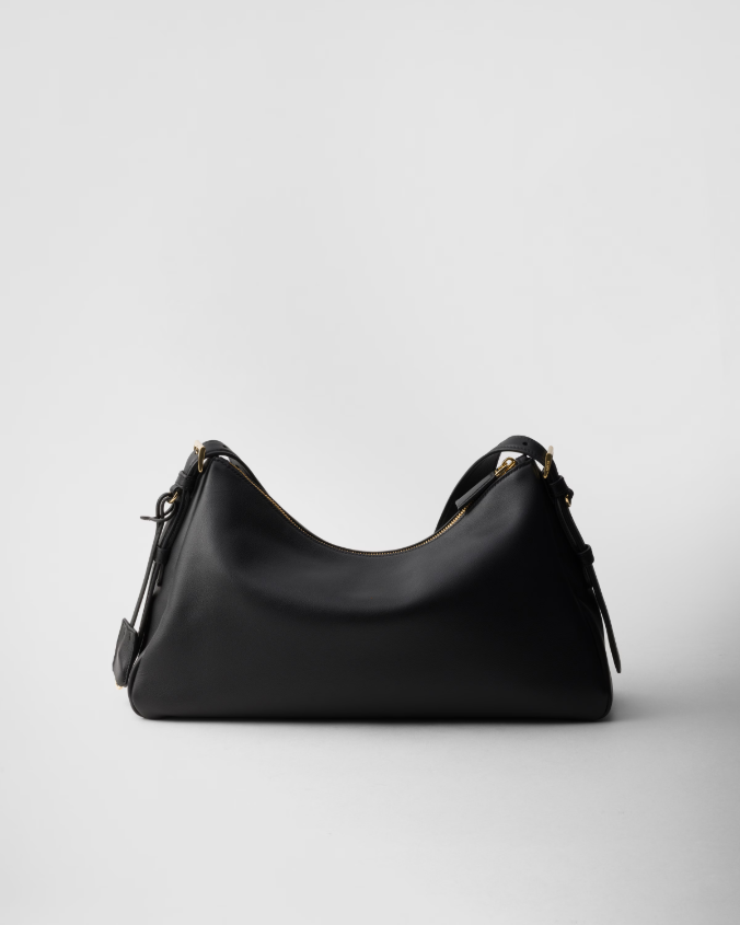 Prada aimée large leather shoulder bag