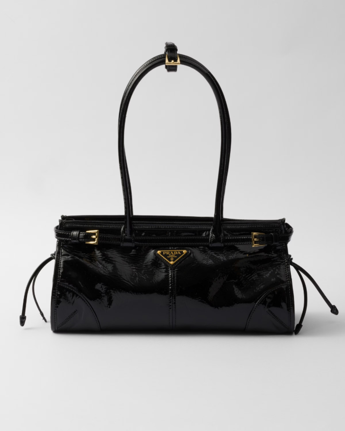 Medium naplak patent leather handbag