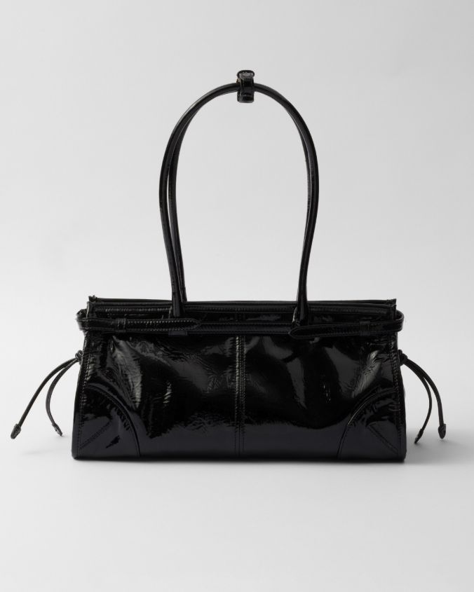 Medium naplak patent leather handbag