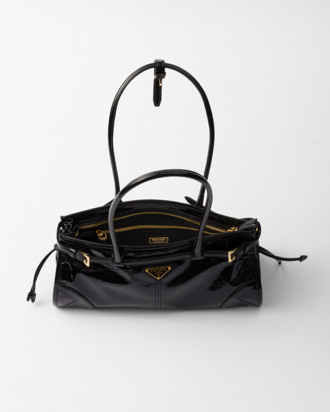 Medium naplak patent leather handbag