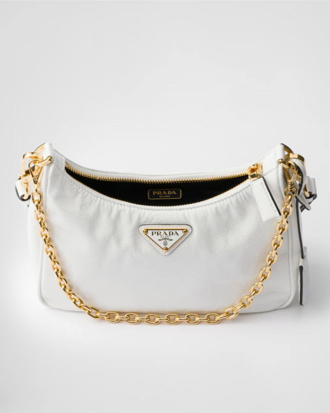 Prada re-edition naplak patent leather mini-bag