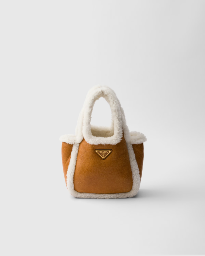 Shearling mini handbag