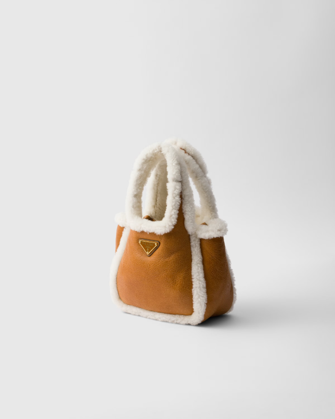 Shearling mini handbag